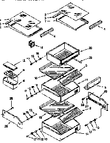 Refrigerator Shelf Diagram and Parts List for TSS36QBW00  Thermador Refrigerator