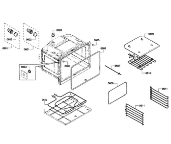 Non-conv-cell Diagram and Parts List for HBL5650UC 06 Bosch Wall Oven