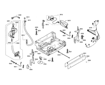 Base Diagram and Parts List for SGE63E06UC 73 Bosch Dishwasher