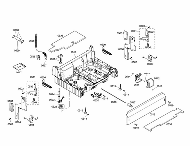 Base Diagram and Parts List for S35KMK16UC 47 Bosch Dishwasher