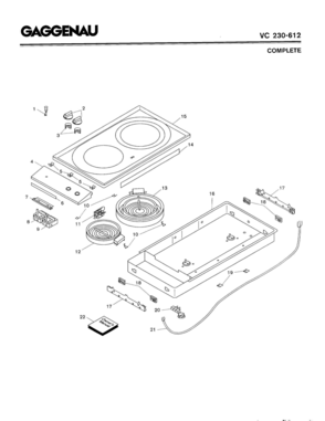 01 - COMPLETE Diagram and Parts List for VC230-612  Bosch Range