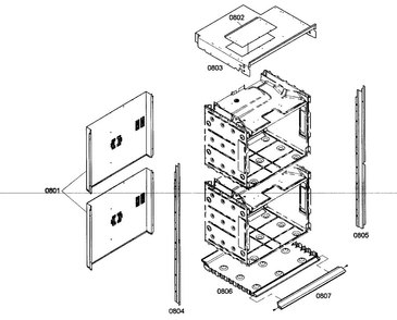 Mounting Assy Diagram and Parts List for PODC30201  Thermador Wall Oven