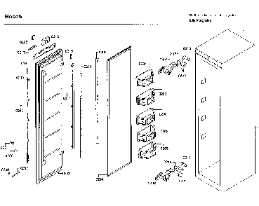 Door Diagram and Parts List for B18IF800SP 02 Bosch Freezer