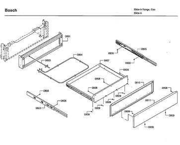 Drawer Diagram and Parts List for HGIP054UC 06 Bosch Range