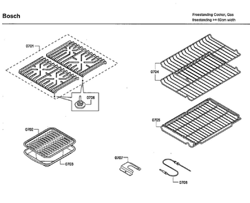Accessories Diagram and Parts List for HGS7132UC 03 Bosch Range