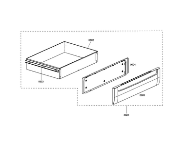 Drawer Diagram and Parts List for HDS7132U 01 Bosch Range