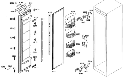 Door Assy Diagram and Parts List for T24IR70NSP 39 Thermador Refrigerator