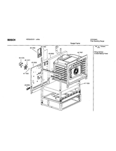 Range Frame Diagram and Parts List for HES242U 01 Bosch Range
