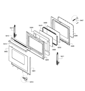 Door Assy Diagram and Parts List for HES3023U 07 Bosch Range