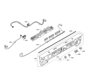 Control Panel Diagram and Parts List for SHX3AR76UC 10 Bosch Dishwasher
