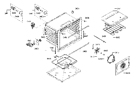 Cavity Diagram and Parts List for HIIP054U 01 Bosch Range