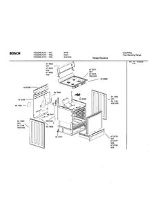 Range Structure Diagram and Parts List for HGS232UC 01 Bosch Range