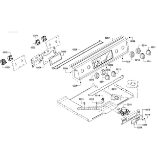 Control Panel Diagram and Parts List for HEIP054U 01 Bosch Range
