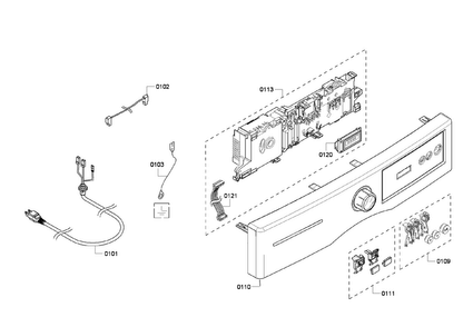 Control Panel Diagram and Parts List for WTVC853PUC 09 Bosch Dryer