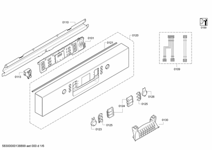 Diagram 1 Diagram and Parts List for SHE68E05UC-25  Bosch Dishwasher
