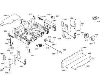 Base Assy Diagram and Parts List for SHX68R56UC 69 Bosch Dishwasher