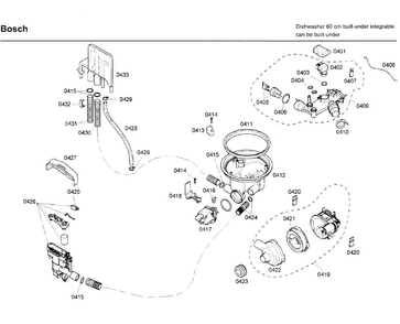 Pump Diagram and Parts List for SHX43C02UC 21 Bosch Dishwasher