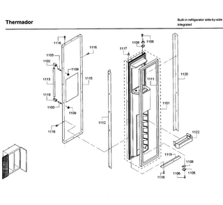 Door Asy 2 Diagram and Parts List for T42BD820NS 02 Thermador Refrigerator