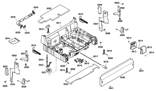 Base Assy Diagram and Parts List for DWHD410GPR-53  Thermador Dishwasher