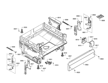 Base Diagram and Parts List for SHX4AP06UC 05 Bosch Dishwasher