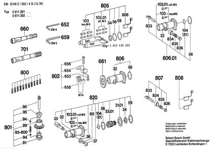 Section 3 Diagram and Parts List for 0611202909  Bosch Hammer Drill