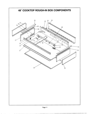 10 - 48`` COOKTOP ROUGH-IN BOX Diagram and Parts List for PSC366ZS  Bosch Cooktop