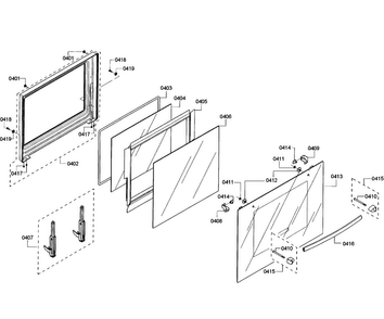 Door Assy Diagram and Parts List for HBL3360UC 09 Bosch Wall Oven