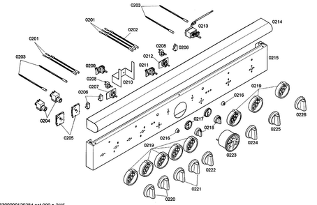 Control Panel Diagram and Parts List for PRG484ECG04  Thermador Range