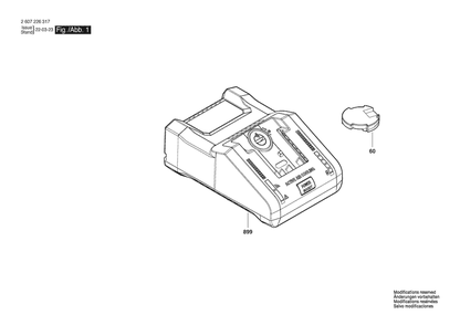 Section 1 Diagram and Parts List for 2607226325  Bosch Charger