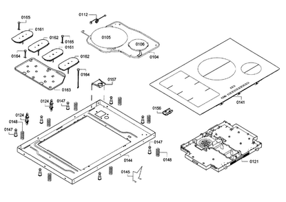 Cooktop Assy Diagram and Parts List for NITP066UC 01 Bosch Cooktop