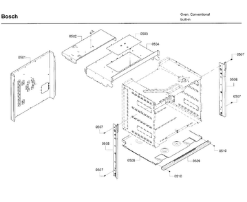 Frame Diagram and Parts List for HBL5451UC 03 Bosch Wall Oven