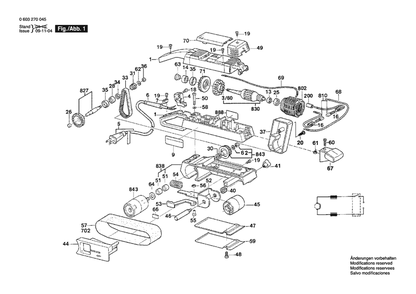Section 1 Diagram and Parts List for PBS75 0603270045 Bosch Belt or Drum Sander