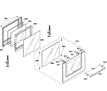 Door Assy Diagram and Parts List for HBL5750UC 01 Bosch Microwave