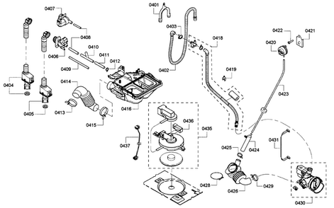 Pump Assy Diagram and Parts List for WFMC5440UC 13 Bosch Washer