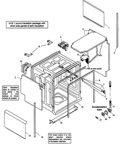 Tank Assy Diagram and Parts List for SHU53A06UC 14 Bosch Dishwasher