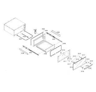 Drawer Assy Diagram and Parts List for HWD2750UC 01 Bosch Warming Drawer