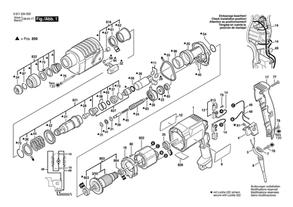 Part Location Diagram of 1617000343 Bosch Brush Holder