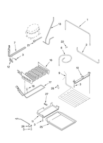 Lower Unit And Tube Parts Diagram and Parts List for KBULT3661A02  Thermador Refrigerator