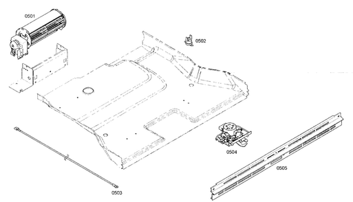 Ventilation Diagram and Parts List for MED302ES01  Thermador Wall Oven