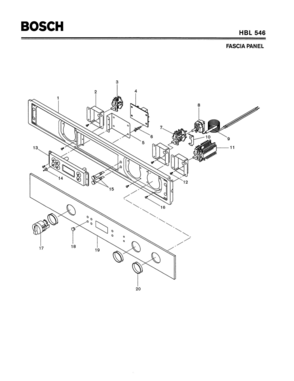 04 - FASCIA PANEL Diagram and Parts List for HBL546  Bosch Range