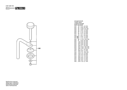 Section 6 Diagram and Parts List for GCM305-254D 3601M49140 Bosch Miter Saw