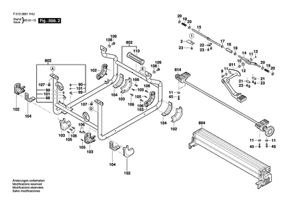 Bosch F0122891hu 2 Diagram and Parts List for F0122891HU  Bosch Table Saw