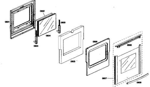 Door Assy Diagram and Parts List for HGS432UC 01 Bosch Range