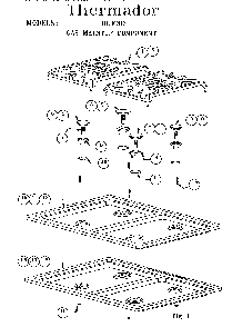 Gas Maintop Component Diagram and Parts List for RDF30RS  Thermador Range