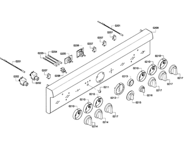Control Panel Diagram and Parts List for PRD366GHC 03 Thermador Range