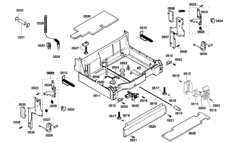 Base Assy Diagram and Parts List for SHX46A02UC 21 Bosch Dishwasher
