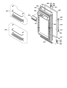 Refrigerator Door Diagram and Parts List for KBURT3665E01  Thermador Refrigerator