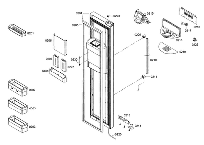 Door 1 Diagram and Parts List for B22CS30SNI 02 Bosch Refrigerator
