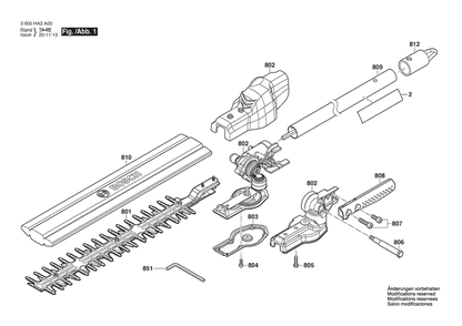 Section 1 Diagram and Parts List for AMWHS 36008A3A00 Bosch Nibbler & Shears