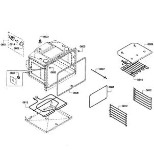 Oven Lower Diagram and Parts List for HBL3560UC 08 Bosch Wall Oven